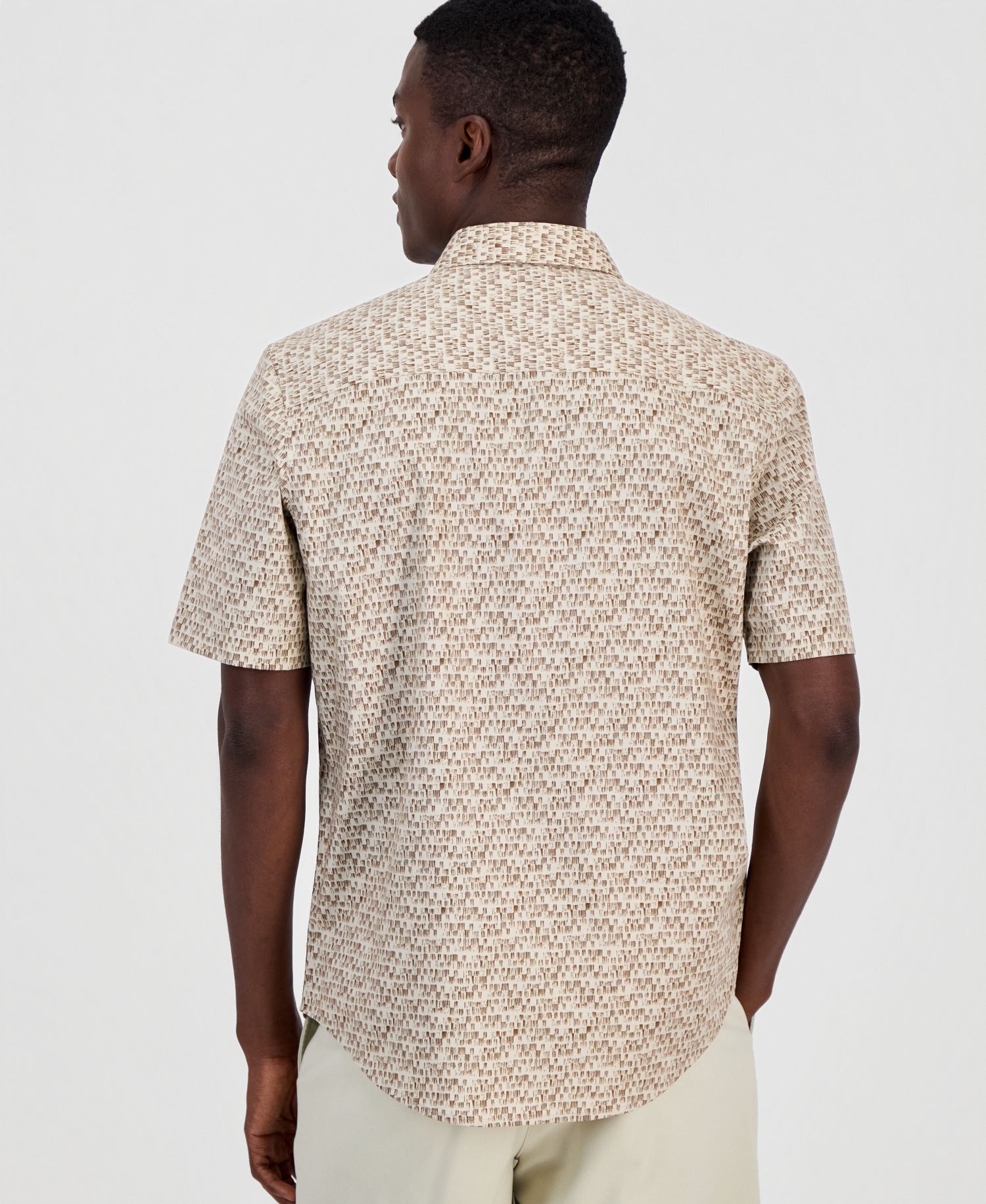 Men's Brick Geometric Short-Sleeve Shirt