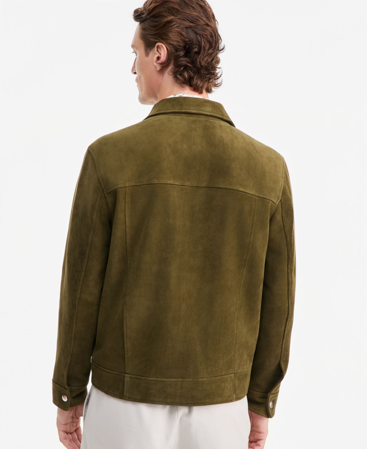 Мужская куртка Alfani Two Pocket Suede, цвет: Зелёный — фото 4