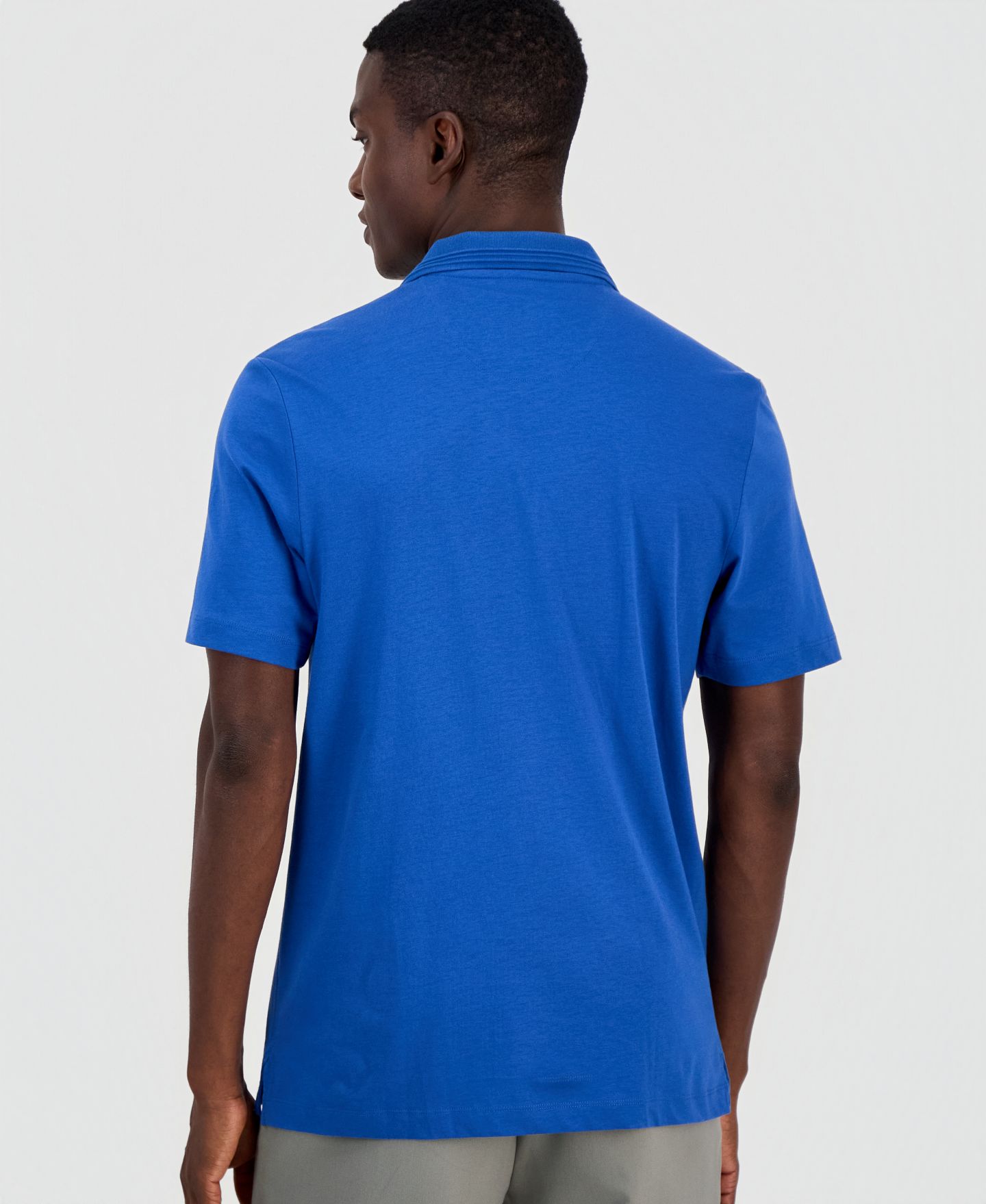 Мужское поло Alfani Regular-Fit Mercerized Polo Shirt, цвет: Асфальтовый синий — фото 3
