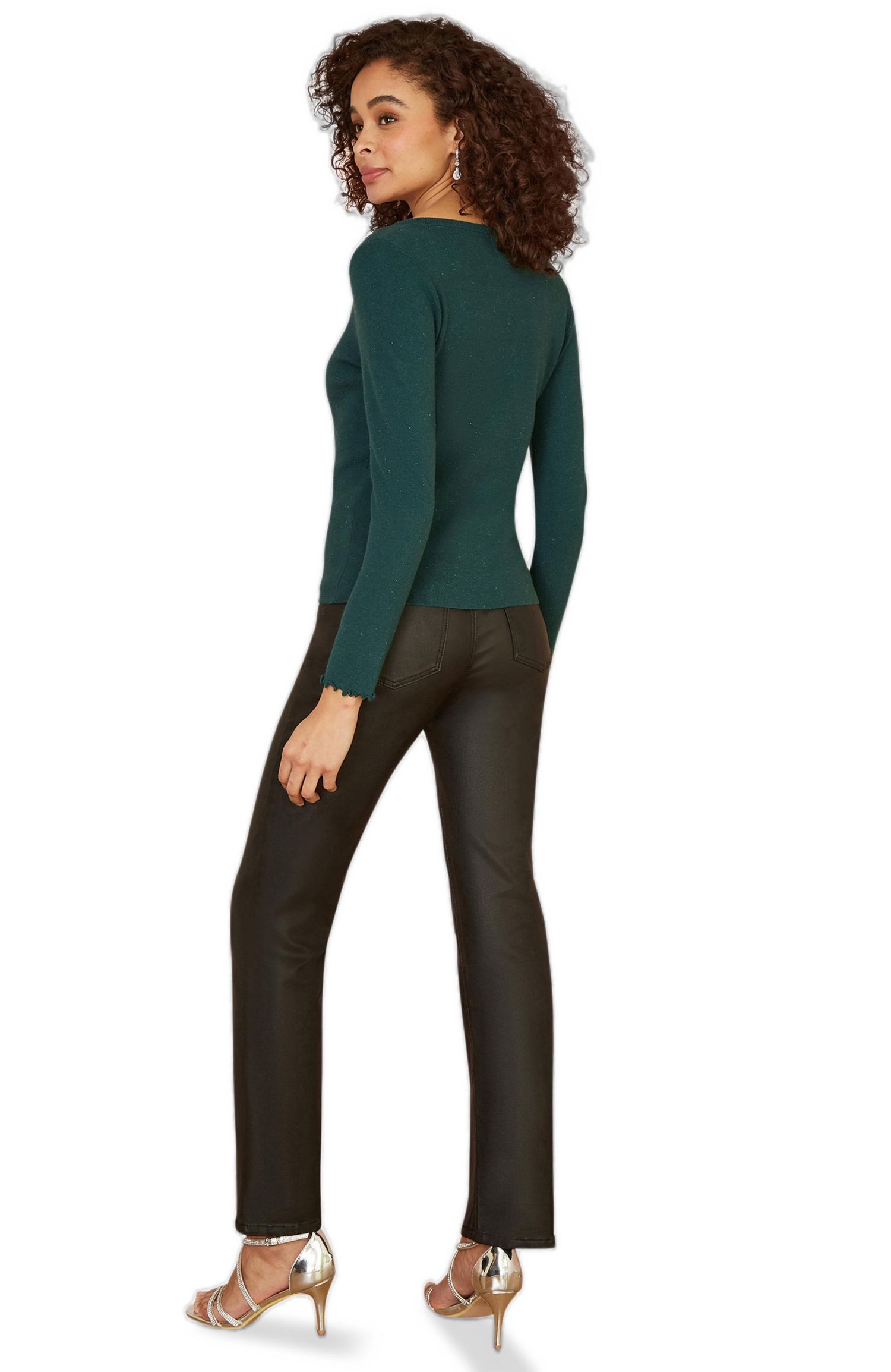 Women's Sparkle Long Sleeve Boatneck Knit Jumper