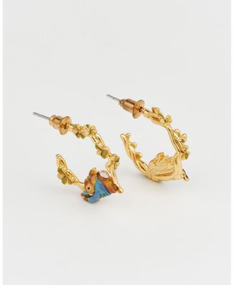 Peter Rabbit Jumping Clover Hoop Earrings