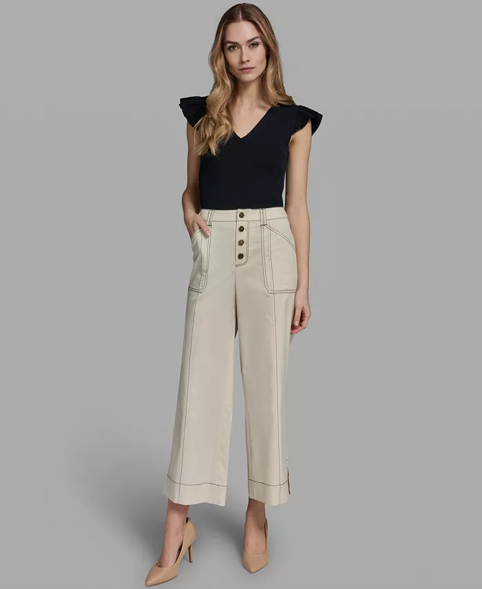 Women's Contrast Stitch Ankle Pants - thumbnail 2