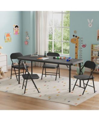 5-Piece Kids Table and Chair Set – Lightweight and Compact Children’s Furniture – PU Leather Waterproof Easy Clean – Safe Rounded Design