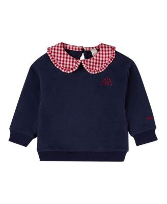 Toddler Boys Gingham Ruffled Collar Sweatshirt