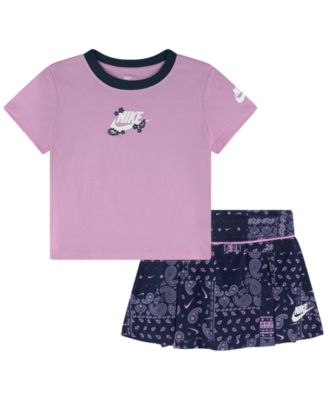 Girls' 4-6X Retro Remix Short-Sleeve Top and Shorts, 2-Piece Set