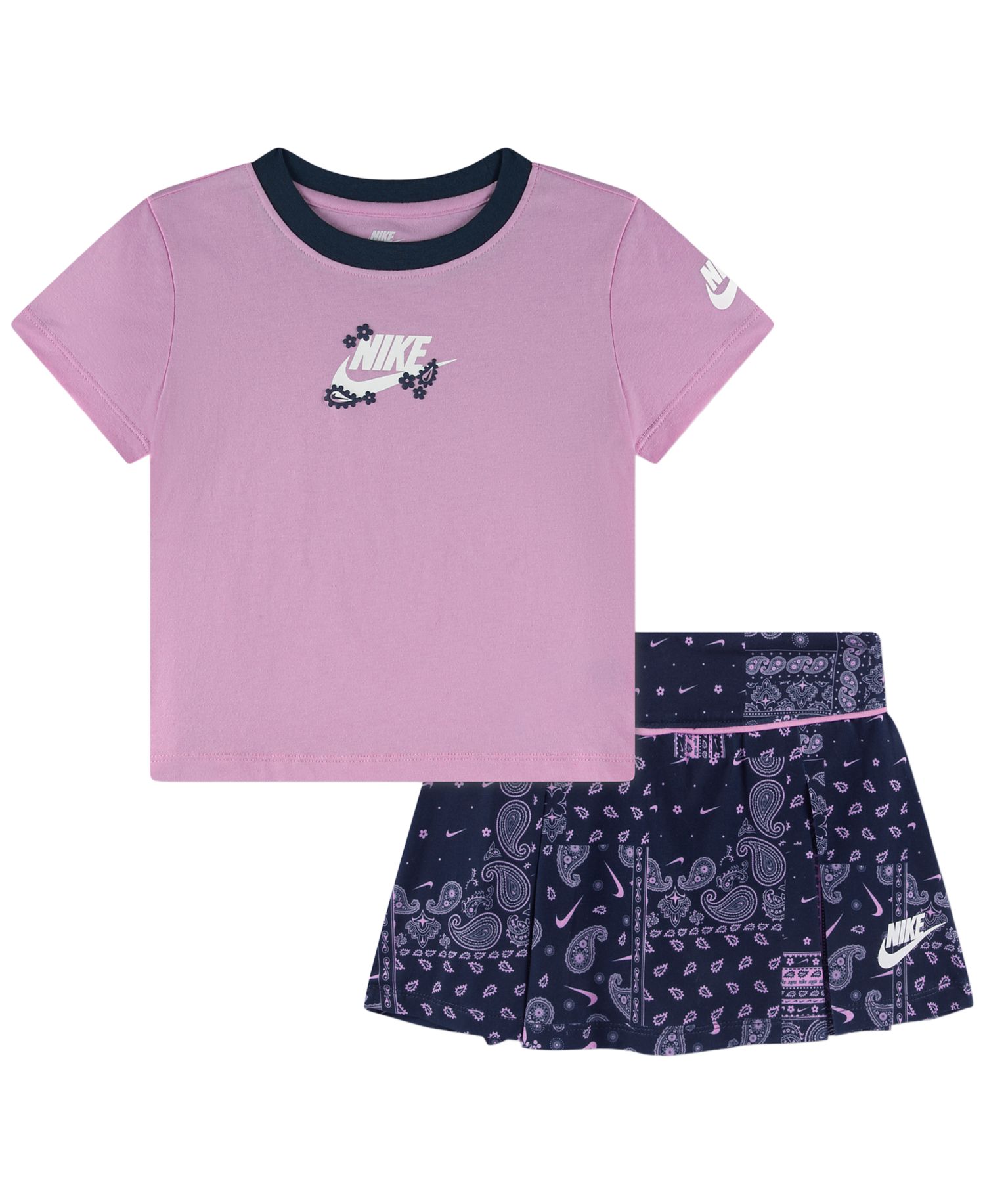 Girls' 2T-6X Retro Remix Short-Sleeve Top and Shorts, 2-Piece Set