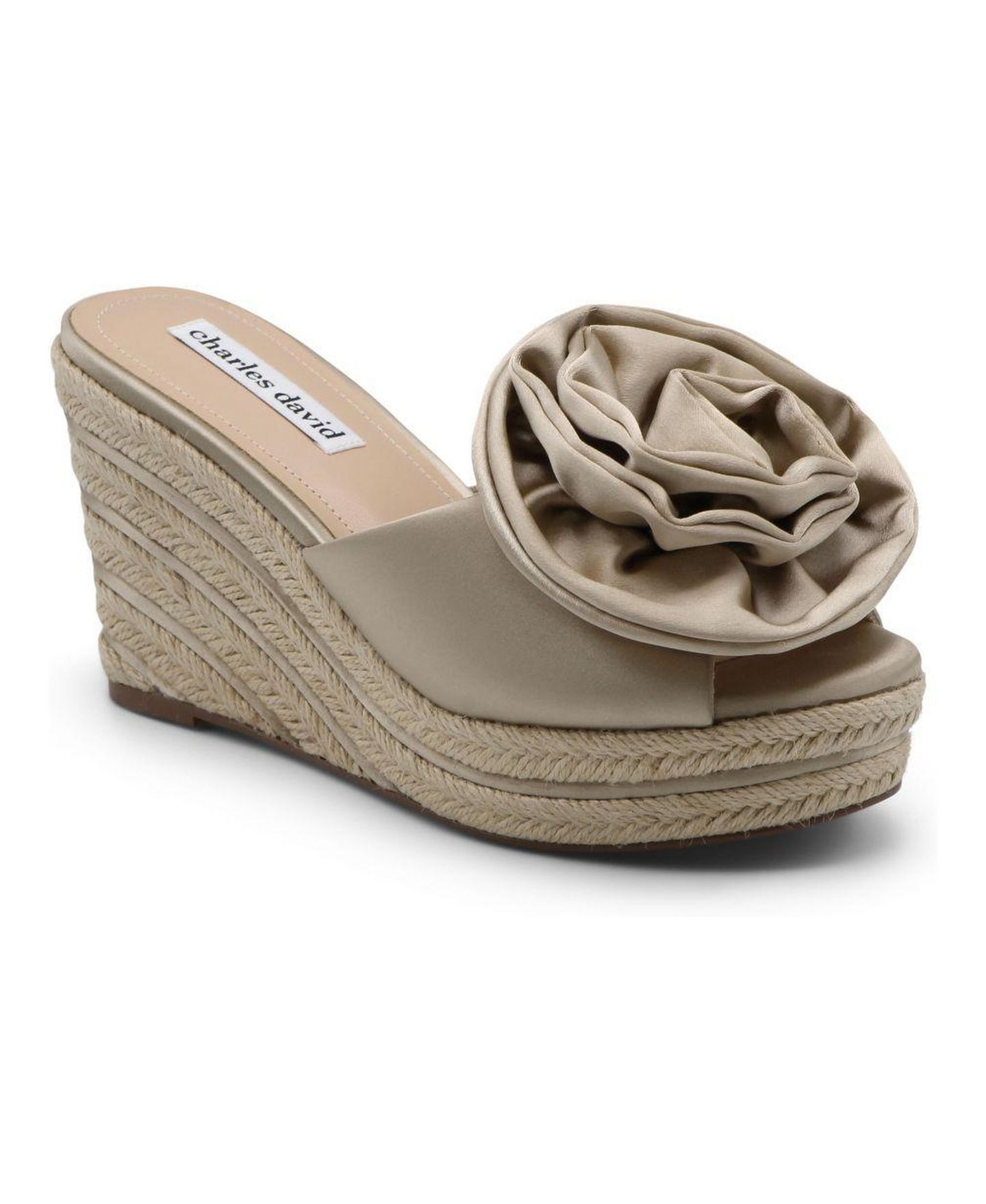 Женские сандалии Charles David Crash Platform Wedge Sandal, цвет: Телесный — фото 1