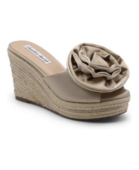 Женские сандалии Charles David Crash Platform Wedge Sandal, цвет: Телесный