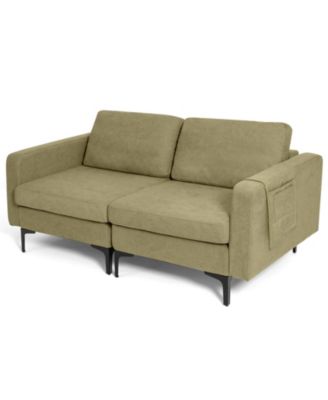 Modern Loveseat Sofa with Side Storage Pocket
