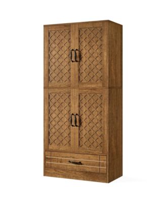 70 Inch Freestanding Bookshelf Cabinet with Door and Drawer