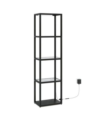 Modern Floor Lamp with Glass Shelves and Built In LED Light