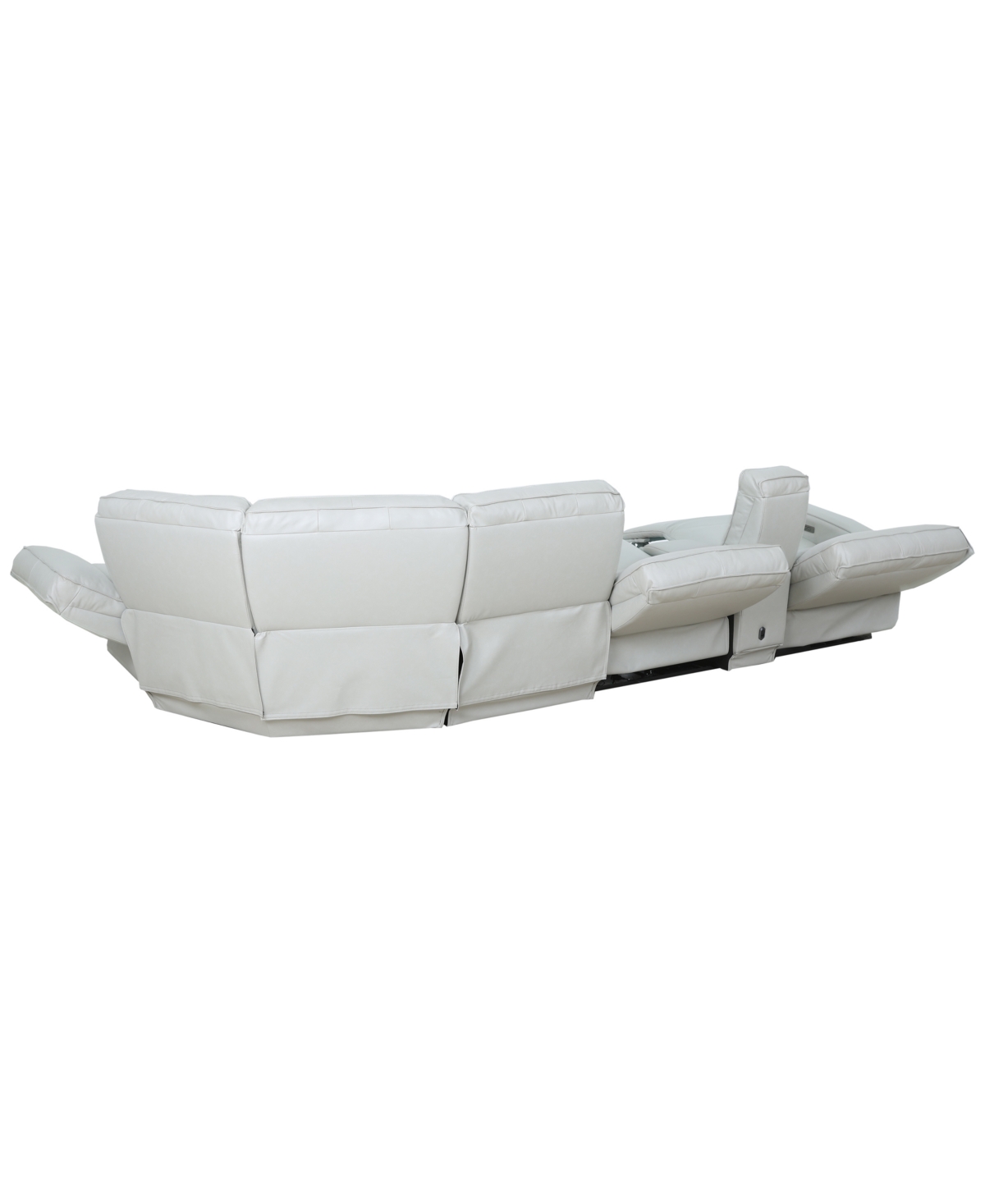 Zackary 6-Piece L Shape Leather Sectional with 3 Power Motion & Console, Macy's Exclusive