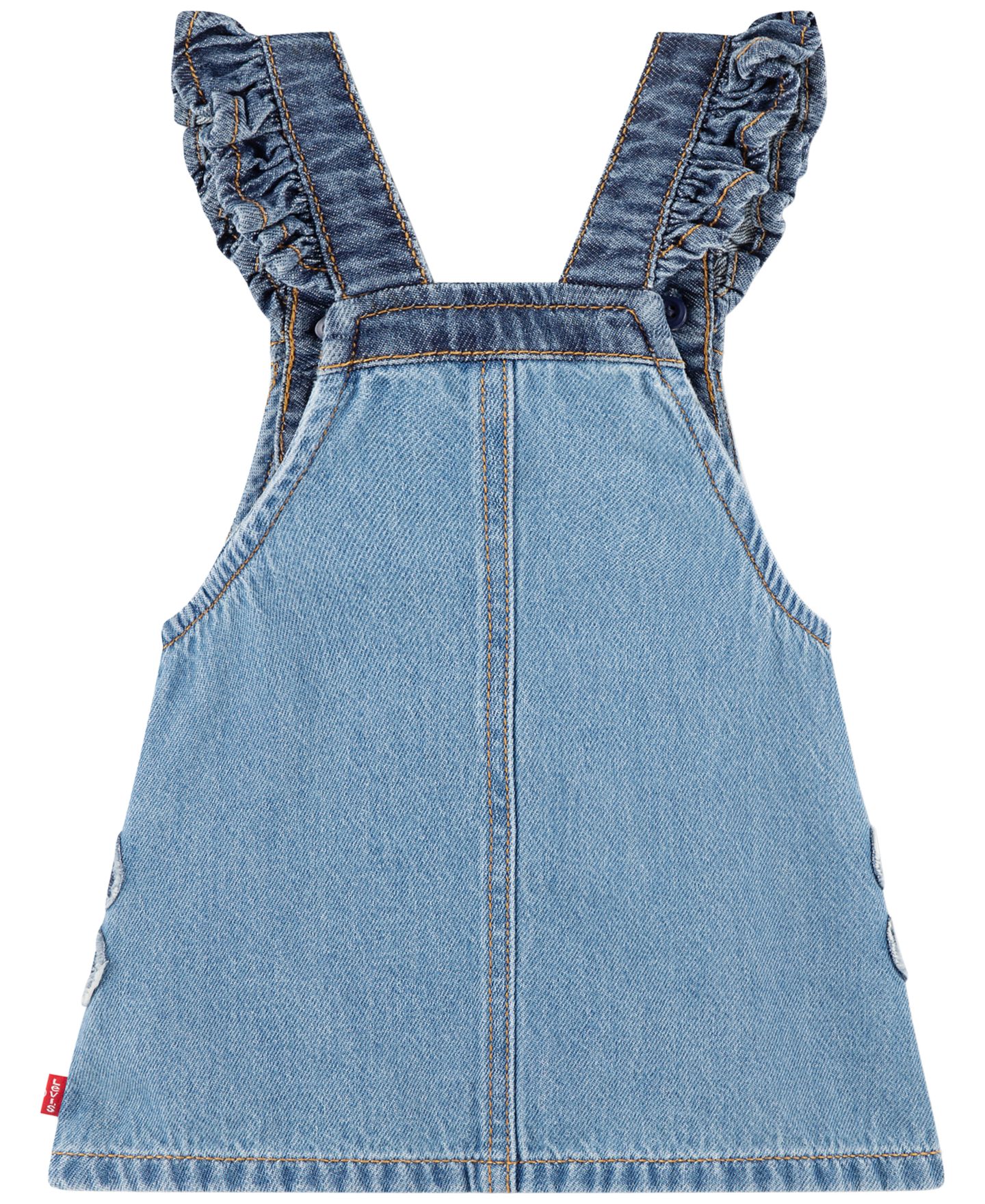 Детский сарафан-юбки Levi's с цветочными аппликациями, цвет: Синий — фото 2