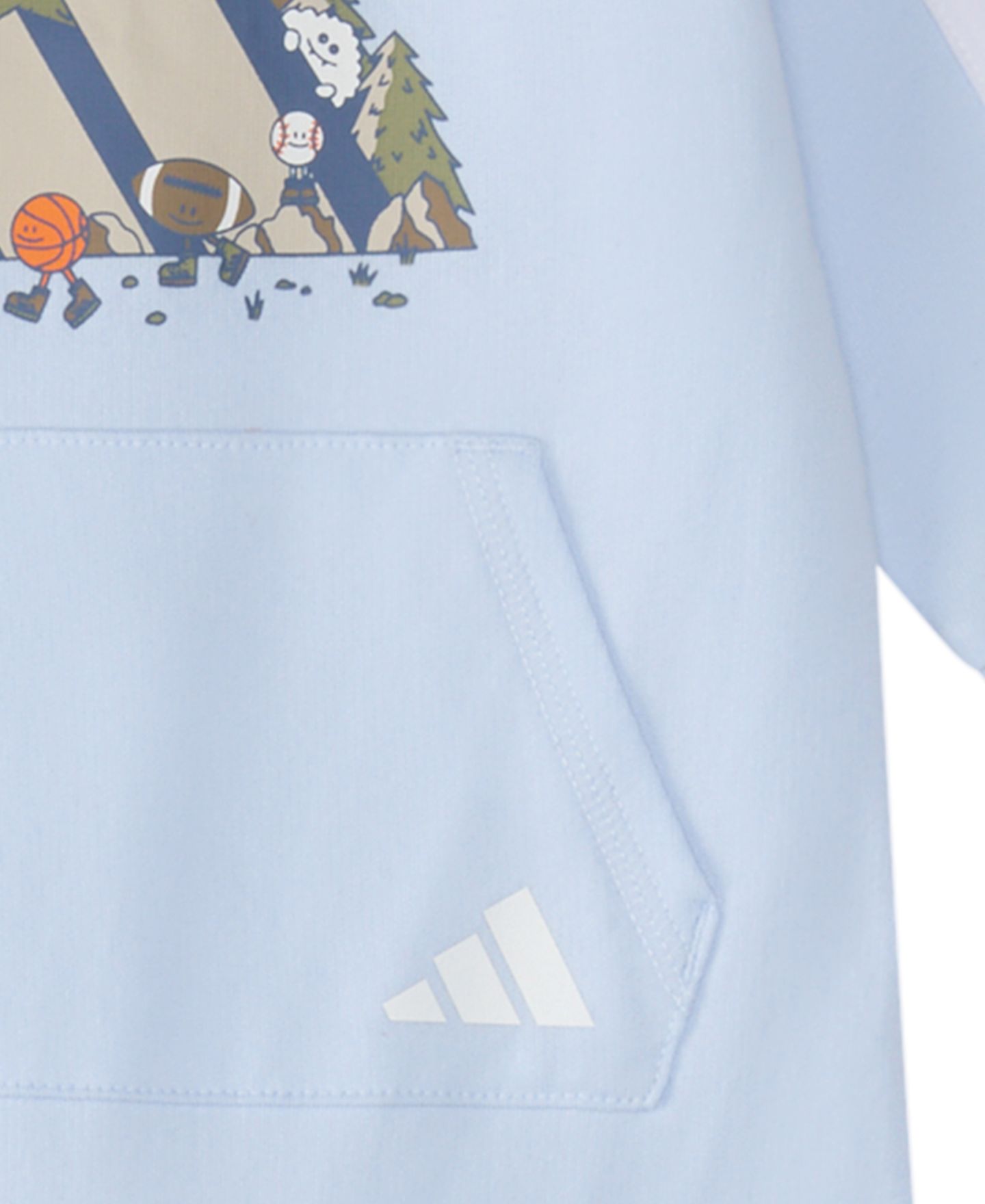 Детский комбинезон adidas с тремя полосками и длинным рукавом «Горы» для малыша, цвет: Светлый синий — фото 4