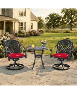 Cast Aluminum Dining Set with  Swivel Chairs