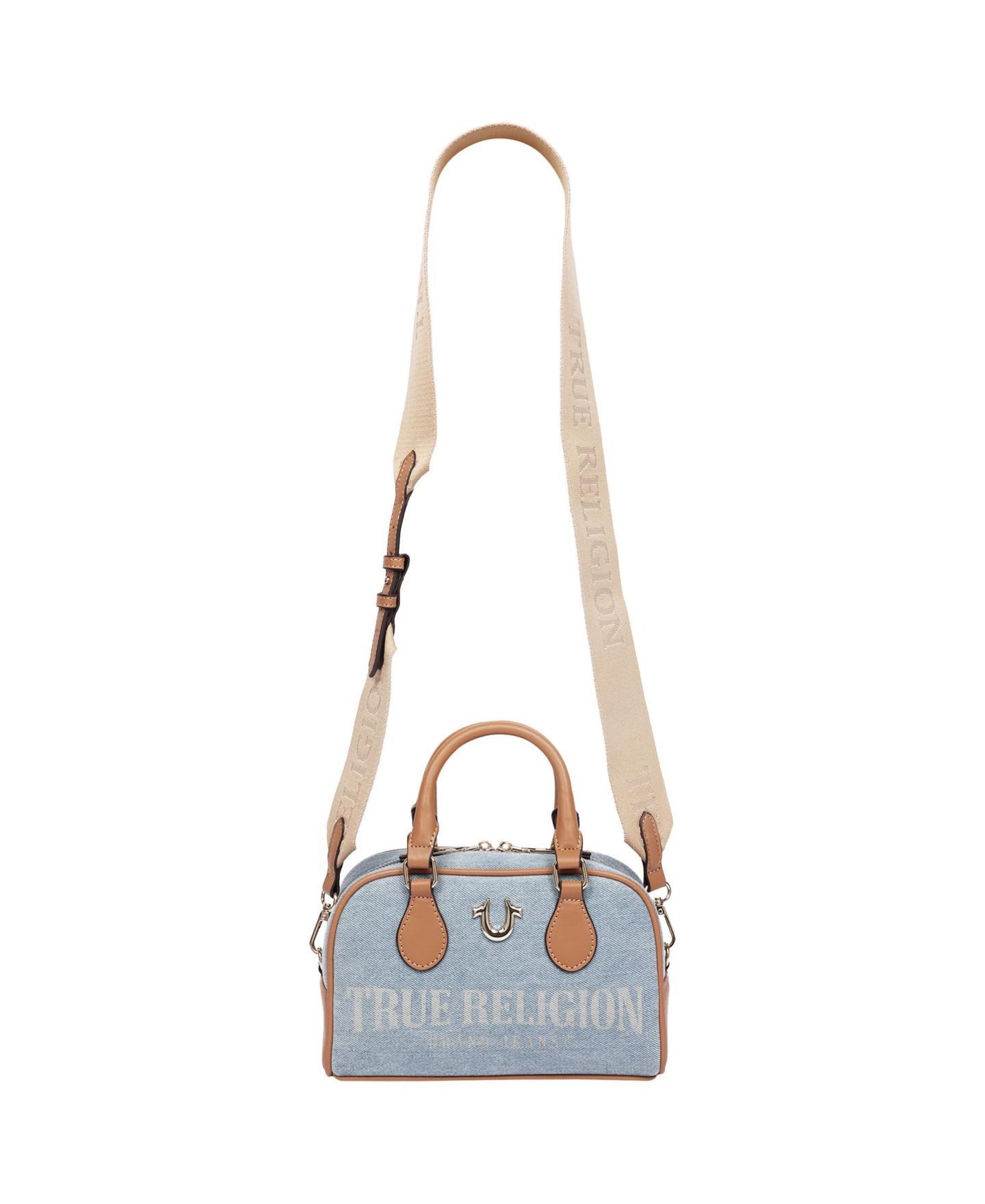 Женская сумка True Religion Denim Logo Mini Satchel Crossbody, цвет: Джинсовый — фото 6