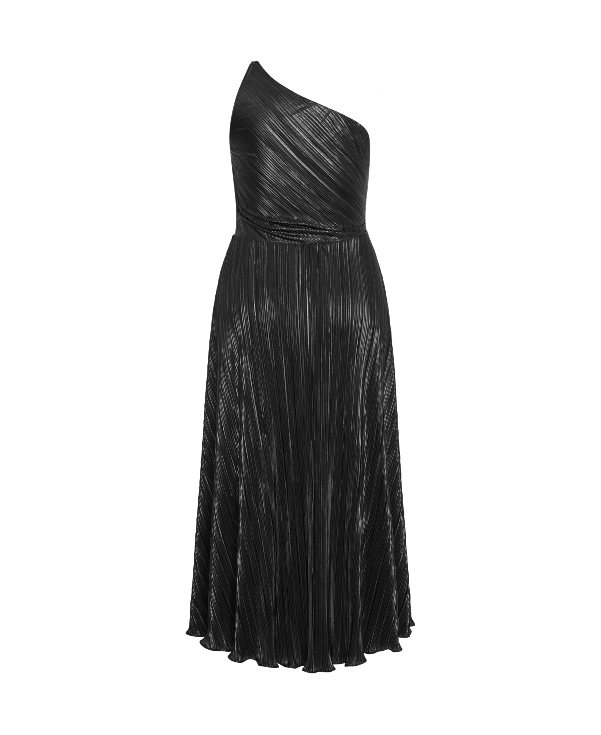 City Chic Plus Kamila One Shoulder Metallic Dress
