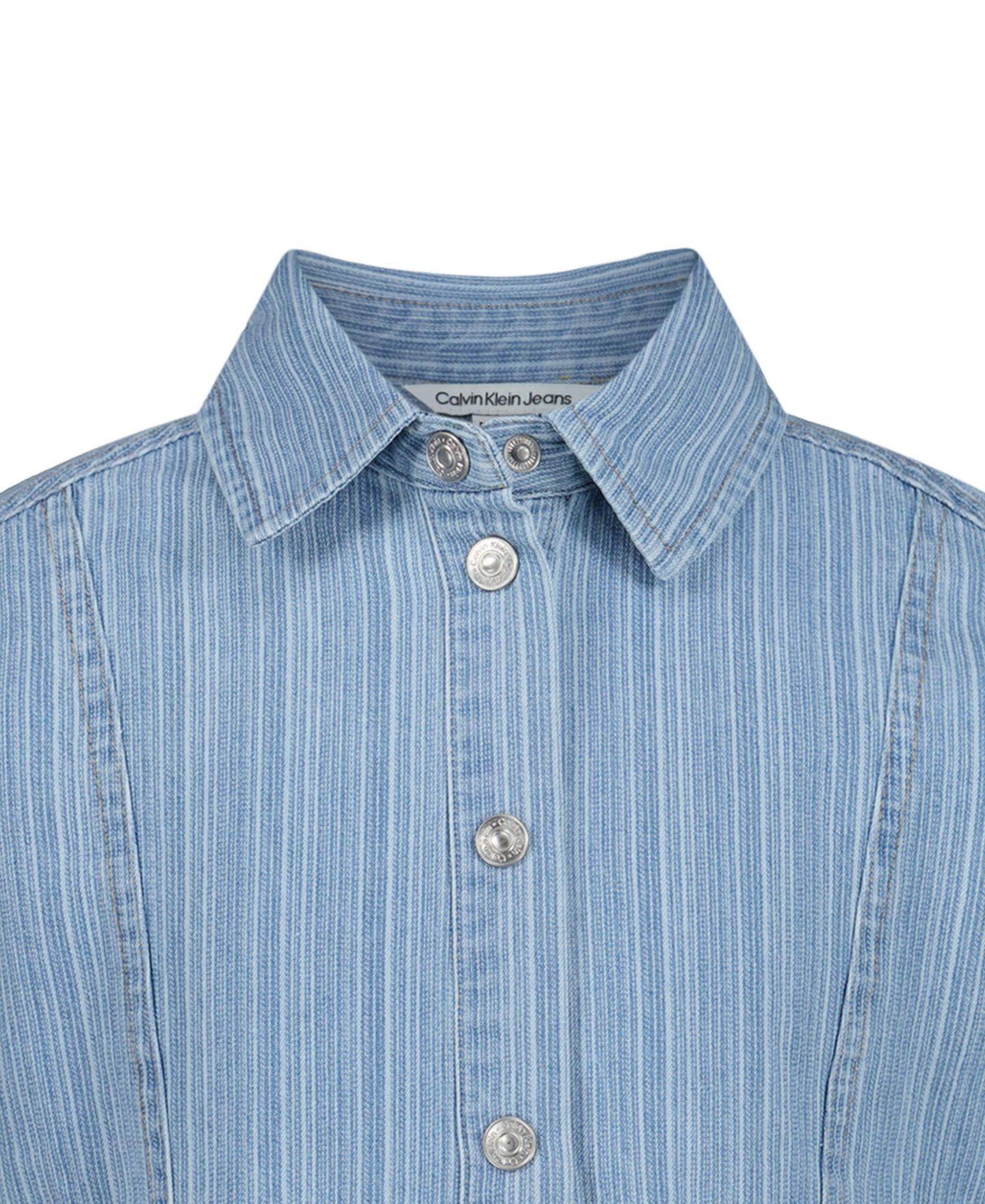 Платье Calvin Klein Short-Sleeve Button-Front Denim Shirt Dress для девочек, цвет: Варёный — фото 4