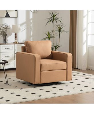 Upholstered 360degree Swivel Armchair with Hidden Storage