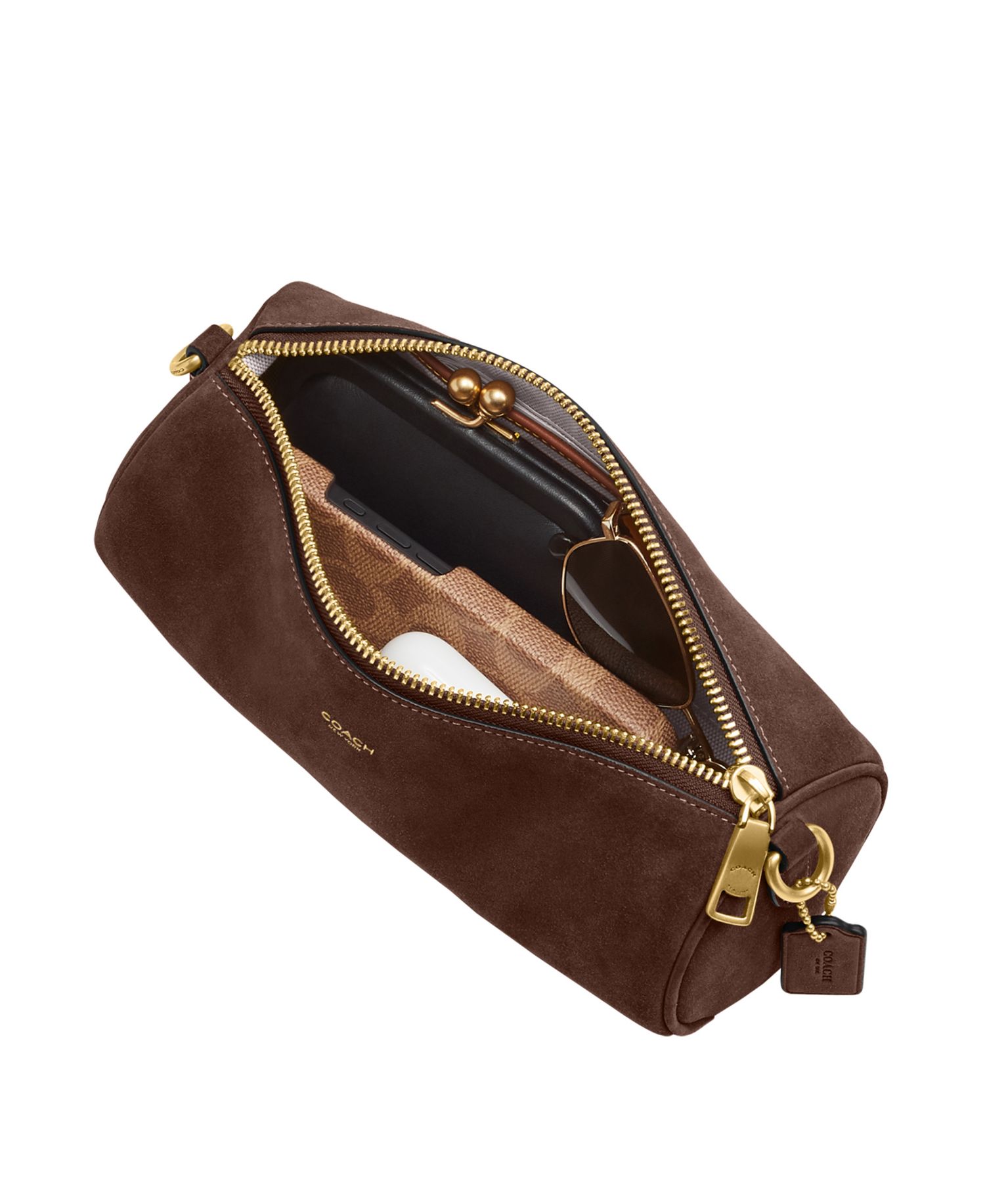 Barrel Small Suede Slim Shoulder Bag