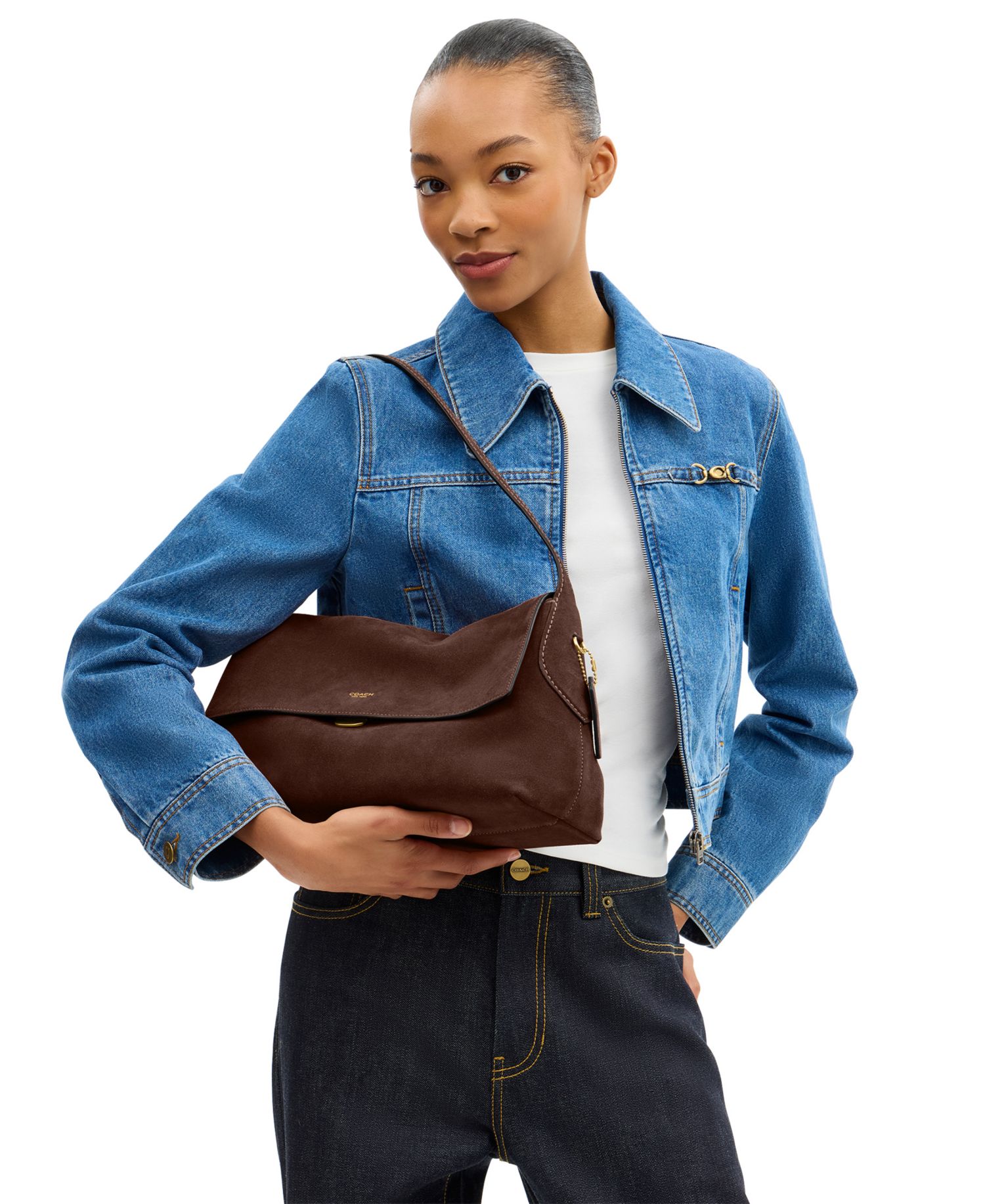 Chelsea Large Suede Shoulder Bag 36