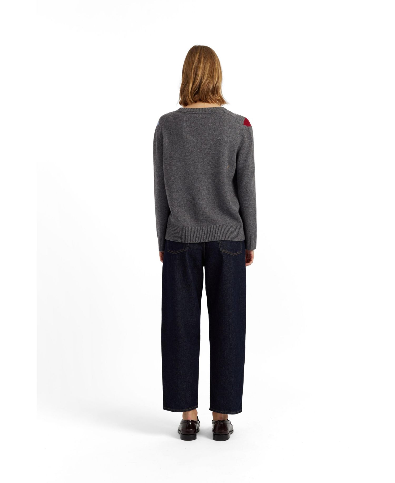 Women's Wool-Cashmere Snoopy Argyle Cardigan