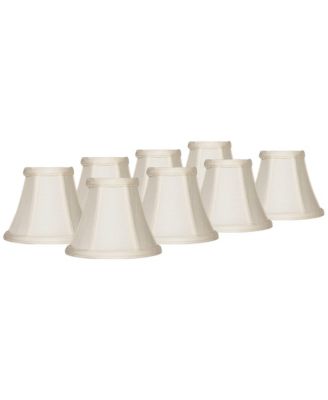 Imperial Shade Set of 8 Hardback Bell Lamp Shades Evaline Cream Small 3" Top x 6" Bottom x 5" High Candelabra Clip-On Fitting