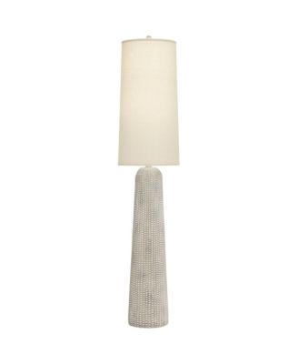 Leisa Mid Century Modern Southwest 64 1/2" Tall Standing Floor Lamp Foot Switch Natural Hammered Pattern