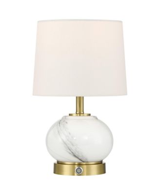Possini Euro Liana 14 3/4"H Gray White Glass Battery Power Accent Lamp