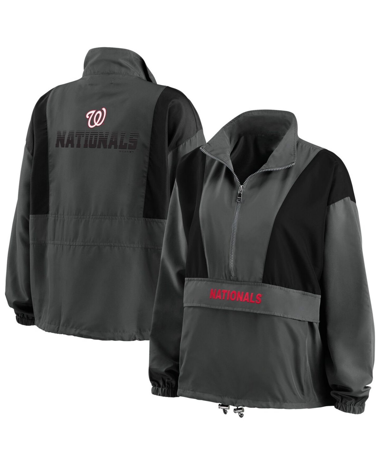 Женская куртка WEAR by Erin Andrews Charcoal Washington Nationals Packable Half-Zip — фото 1