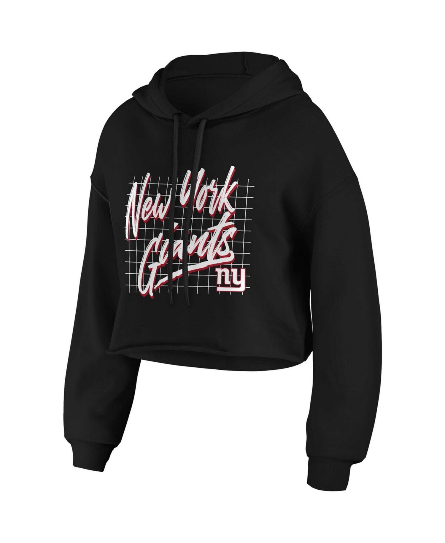 Women's Black New York Giants Domestic Cropped Pullover Hoodie