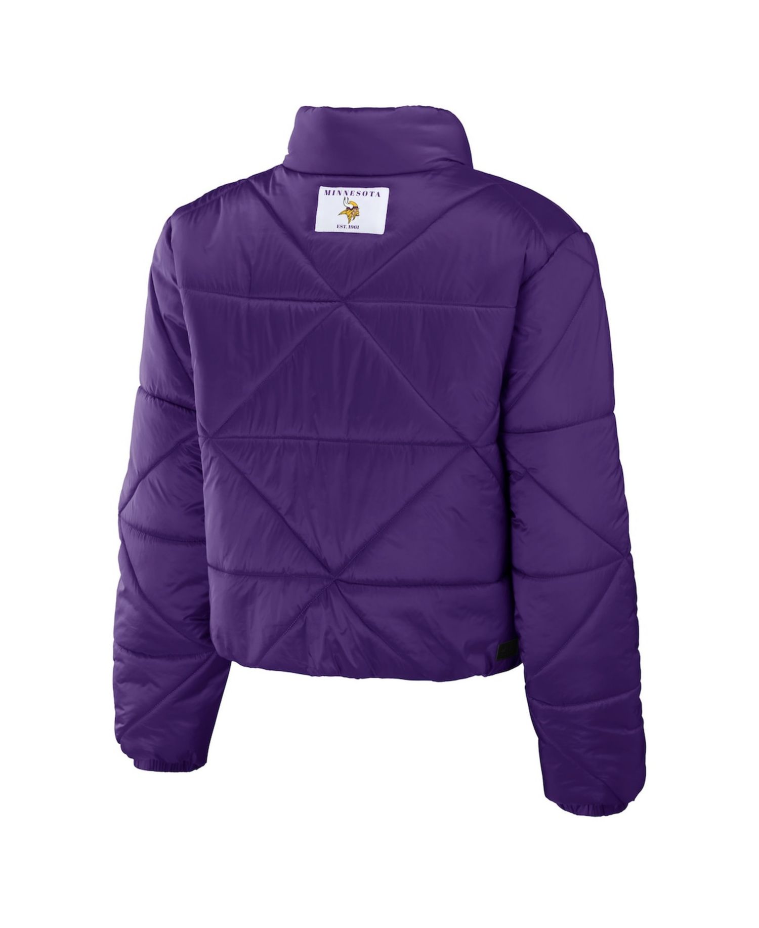 Women's Purple Minnesota Vikings Cropped Puffer Full-Zip Jacket