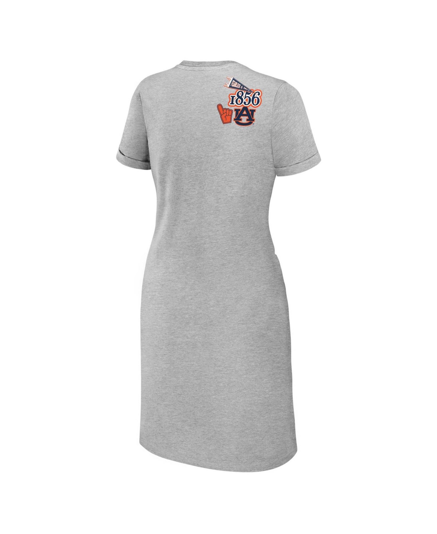 Women's Heather Gray Auburn Tigers Knotted T-Shirt Dress