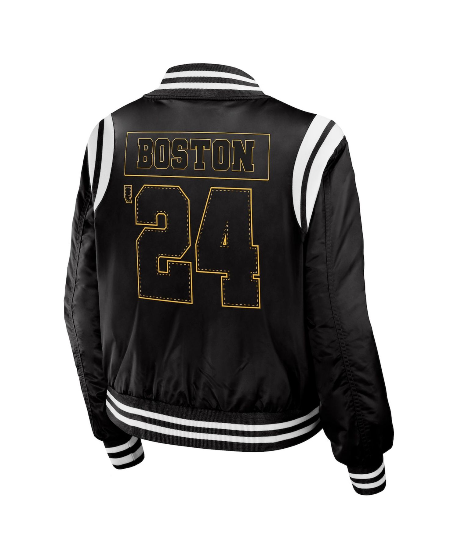 Women's Black Boston Bruins Baller Full-Zip Bomber Jacket