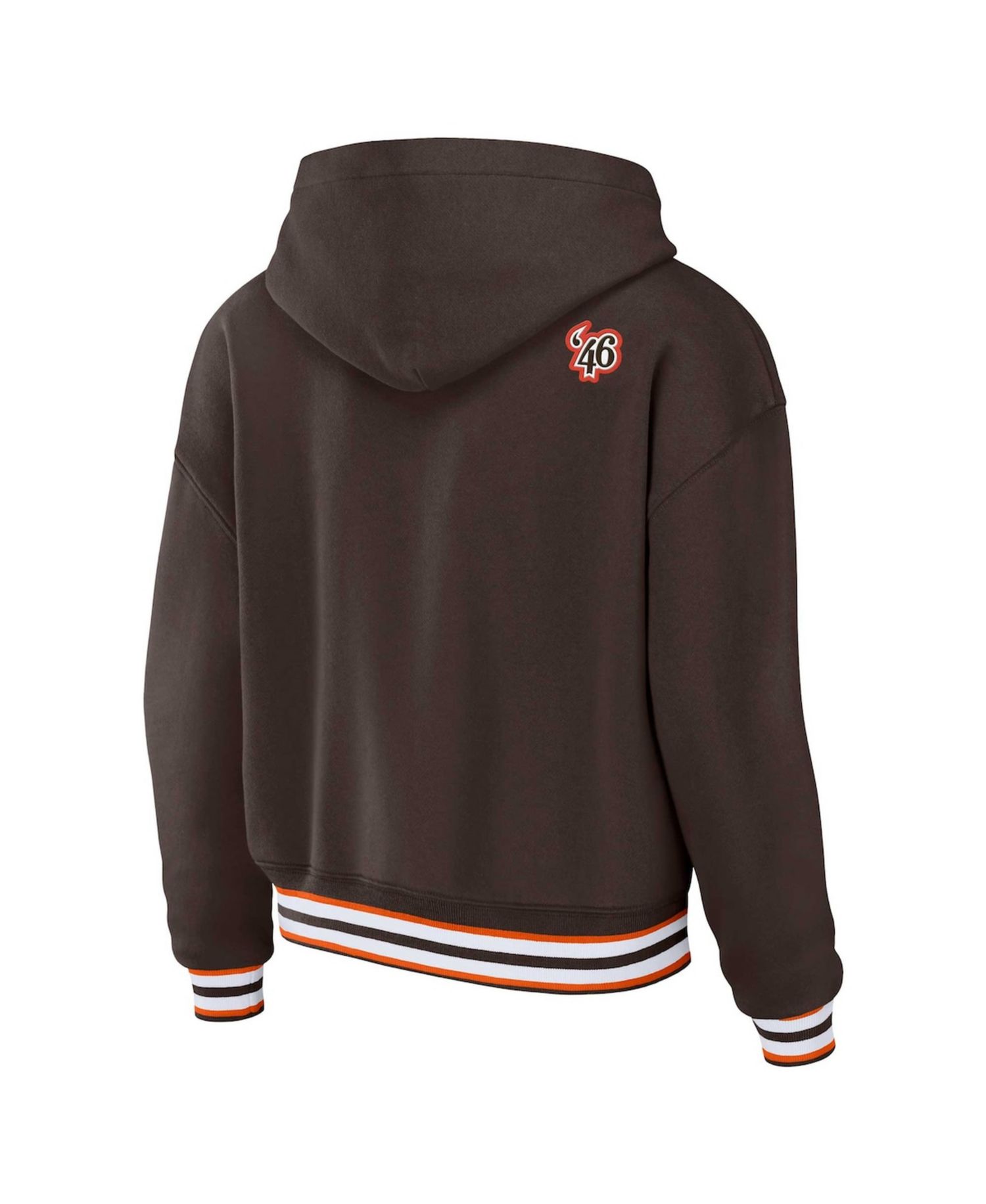 Women's Brown Cleveland Browns Plus Size Lace-Up Pullover Hoodie