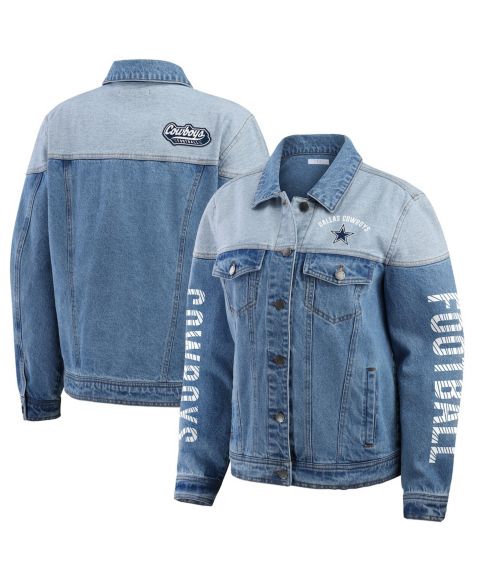 Женские куртки WEAR by Erin Andrews Women's Dallas Cowboys Full-Button Denim Jacket