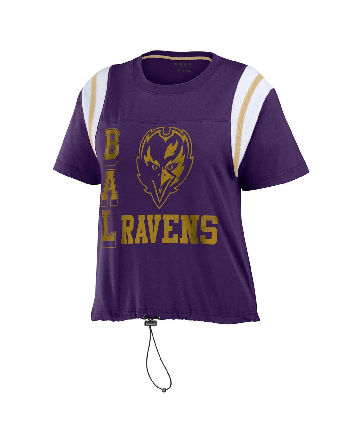 Women's Purple Baltimore Ravens Cinched Color Block T-Shirt