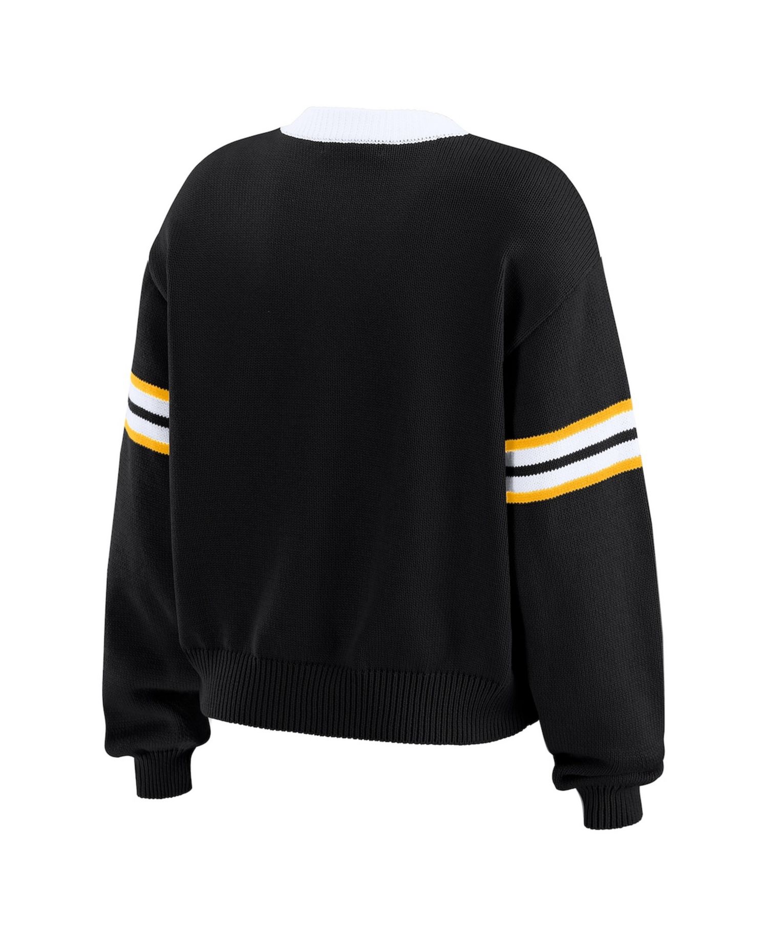 Women's Black Pittsburgh Steelers Lace-Up Sweater