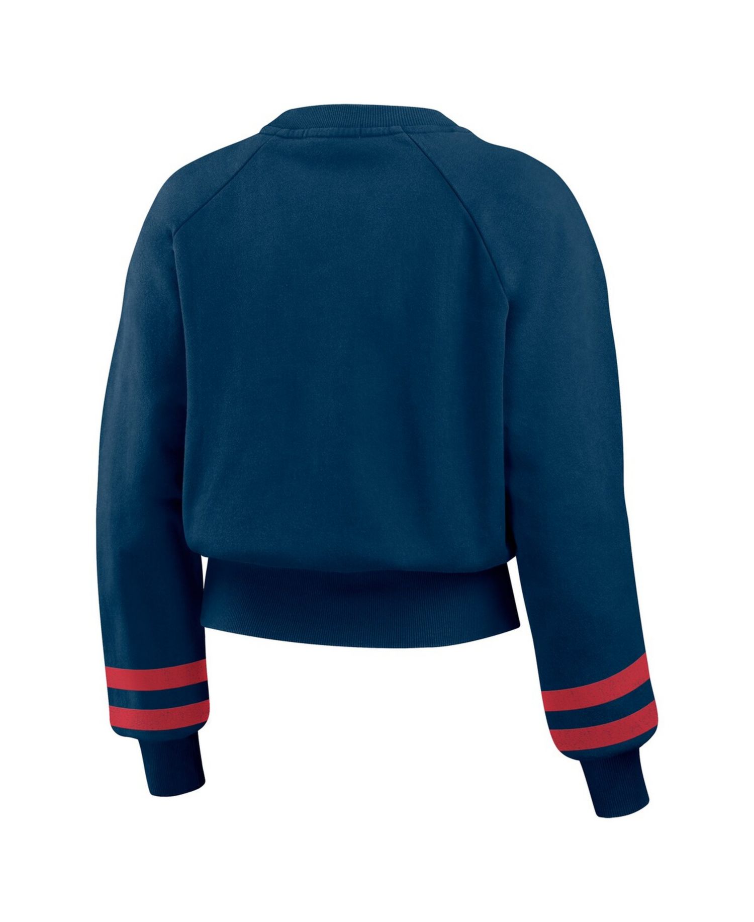 Women's Navy Boston Red Sox Vintage Washed Cropped Pullover Sweatshirt
