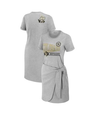 Women's Heather Gray Colorado Buffaloes Knotted T-Shirt Dress