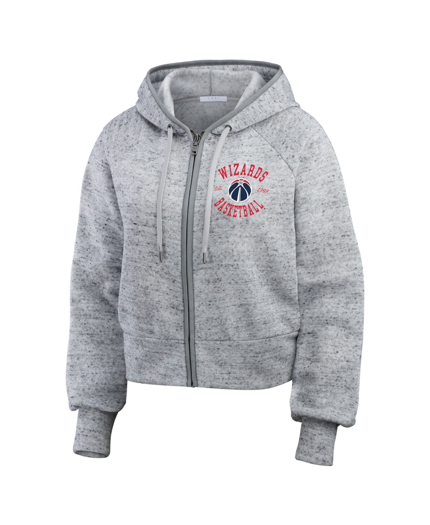 Women's Heather Gray Washington Wizards Speckled Radiator Full-Zip Hoodie