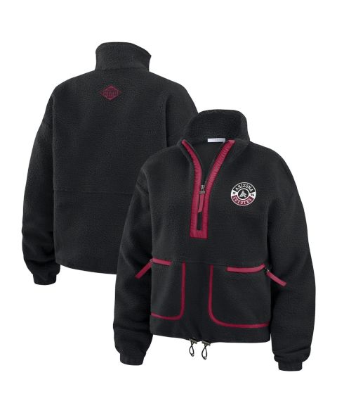 Женские куртки WEAR by Erin Andrews Women's Black Arizona Coyotes Polar Fleece Half-Zip Jacket