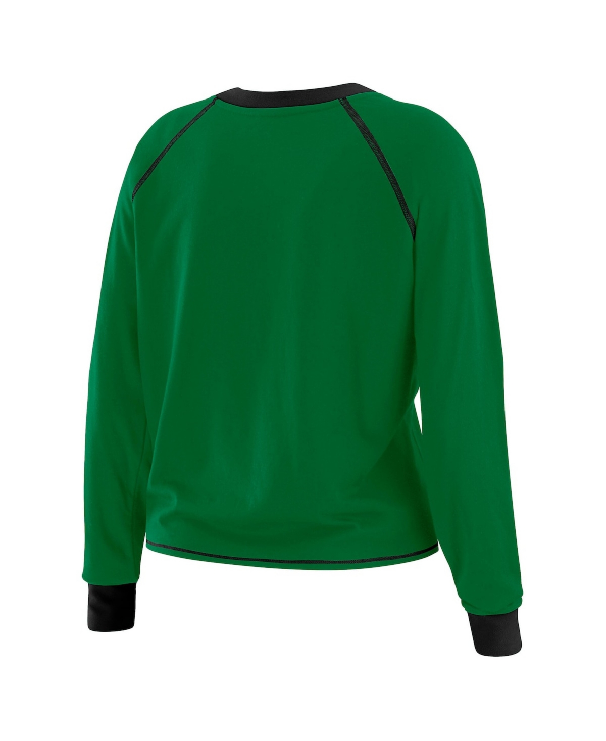 Wear by Erin Andrews Women's Green/Black New York Jets Plus Size Tie-Front Long Sleeve Top