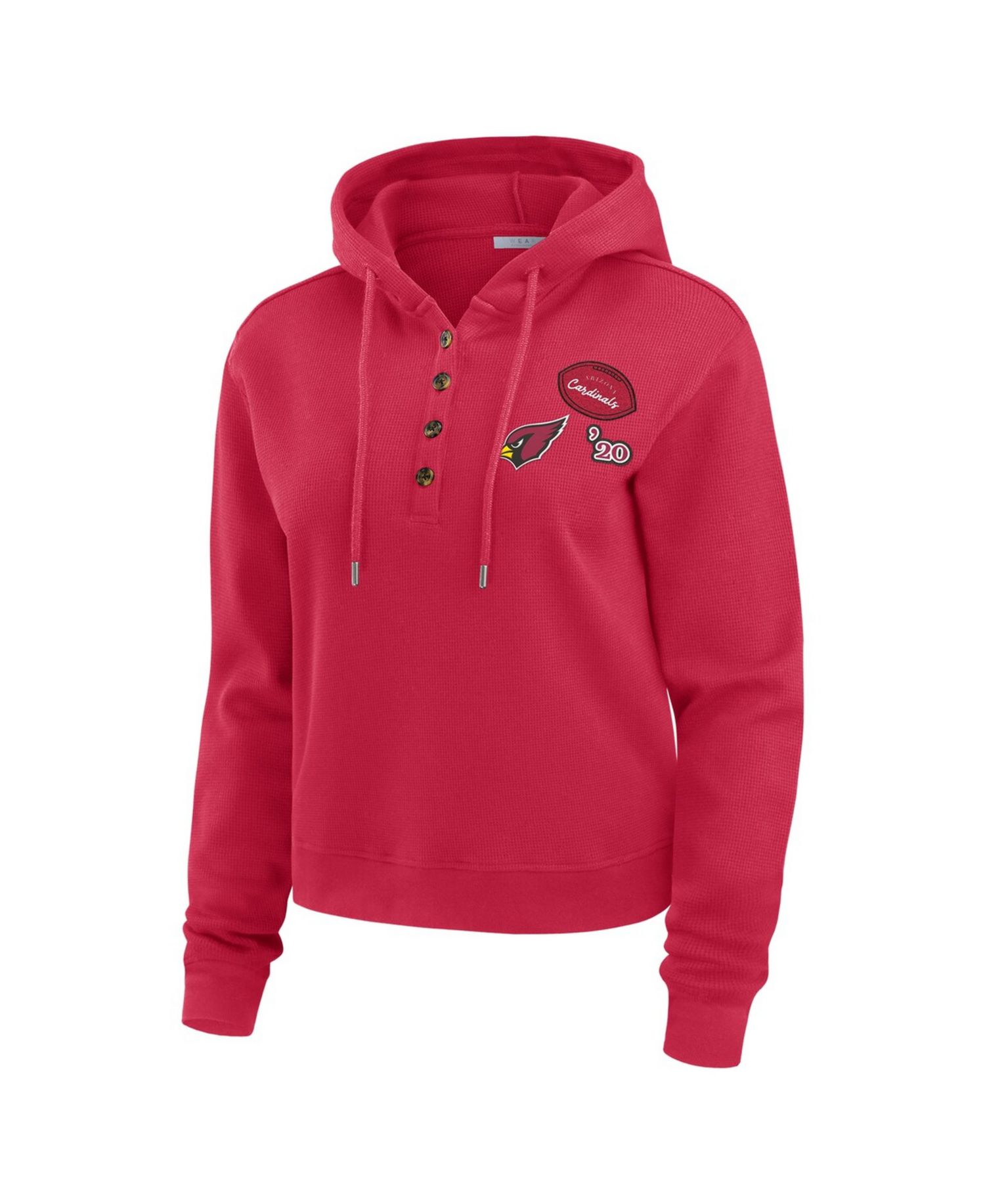 Women's Cardinal Arizona Cardinals Waffle Hoodie Pullover Sweatshirt