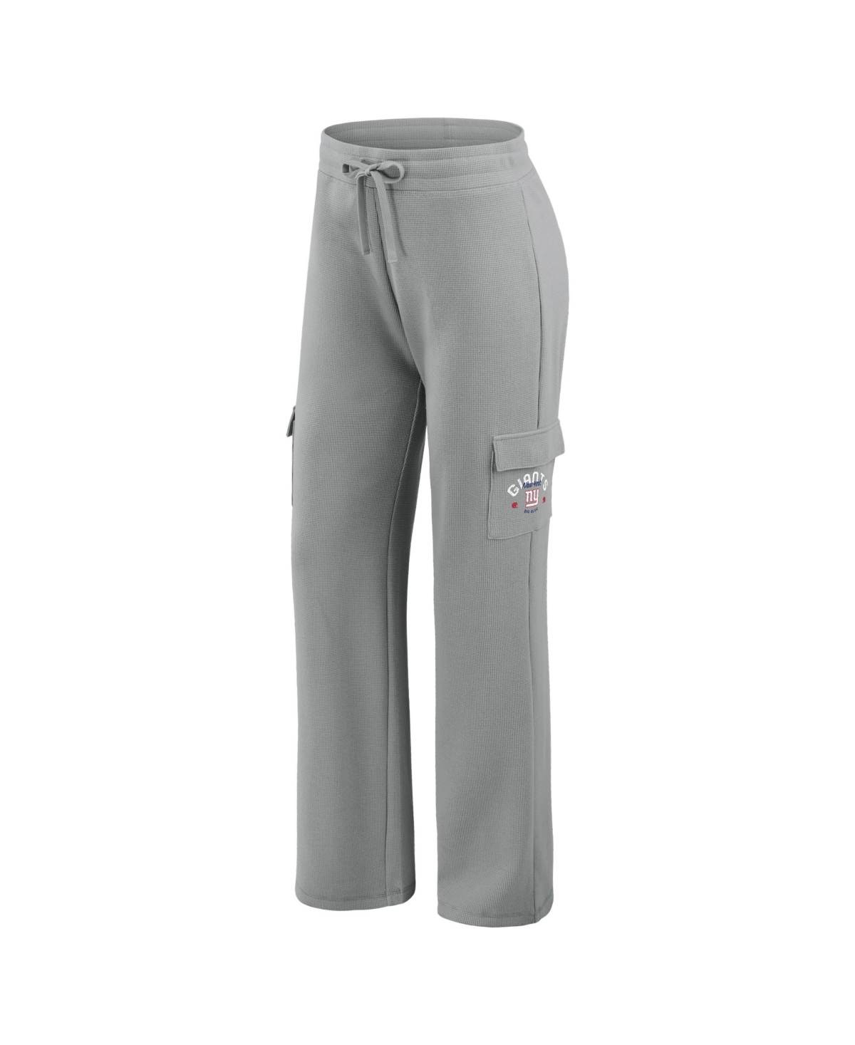 Wear by Erin Andrews Women's 2-Piece Gray New York Giants Waffle-Knit Long Sleeve Hooded Shirt & Pants Lounge Set