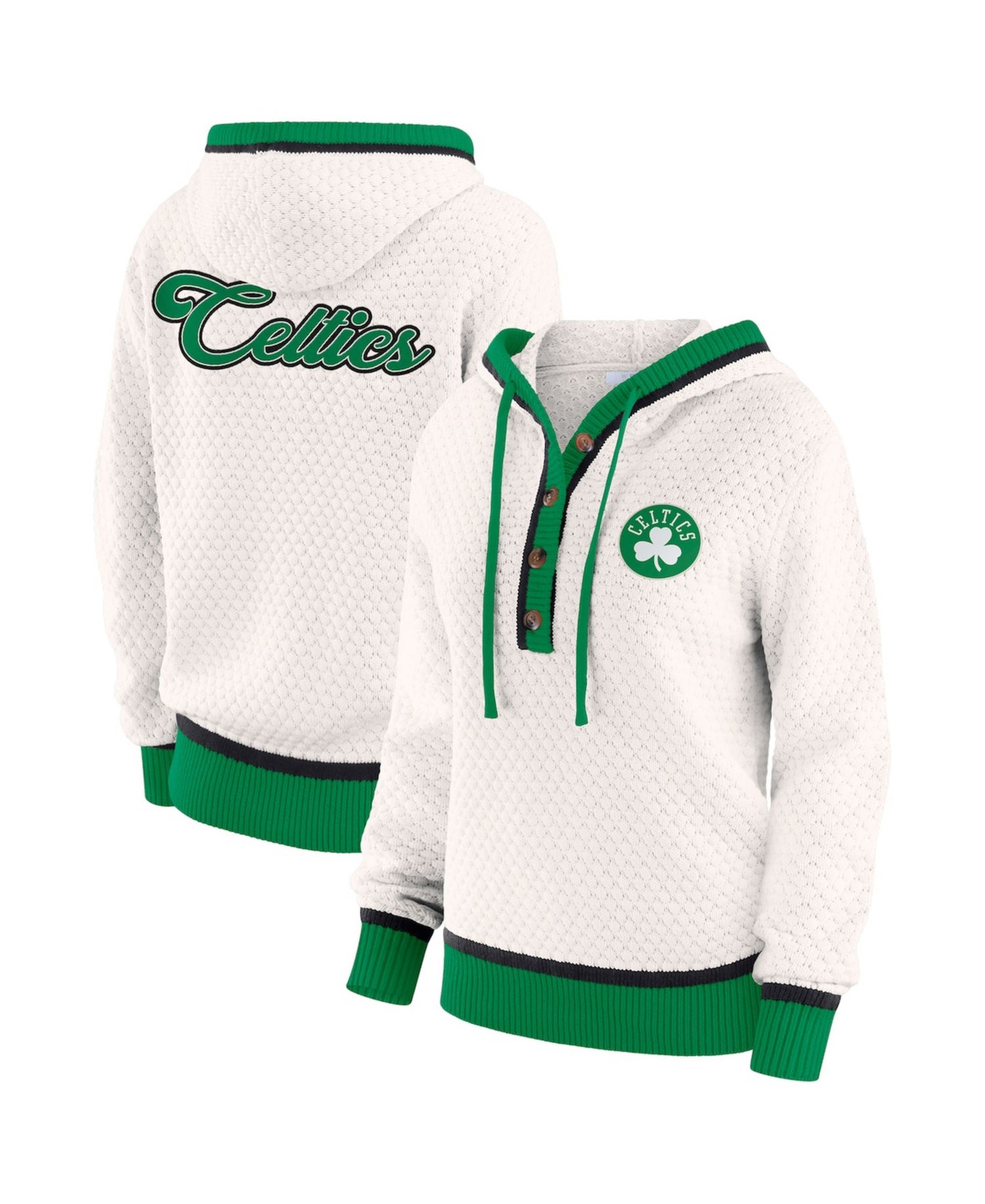 Women's Cream Boston Celtics Plus Size Hoodie