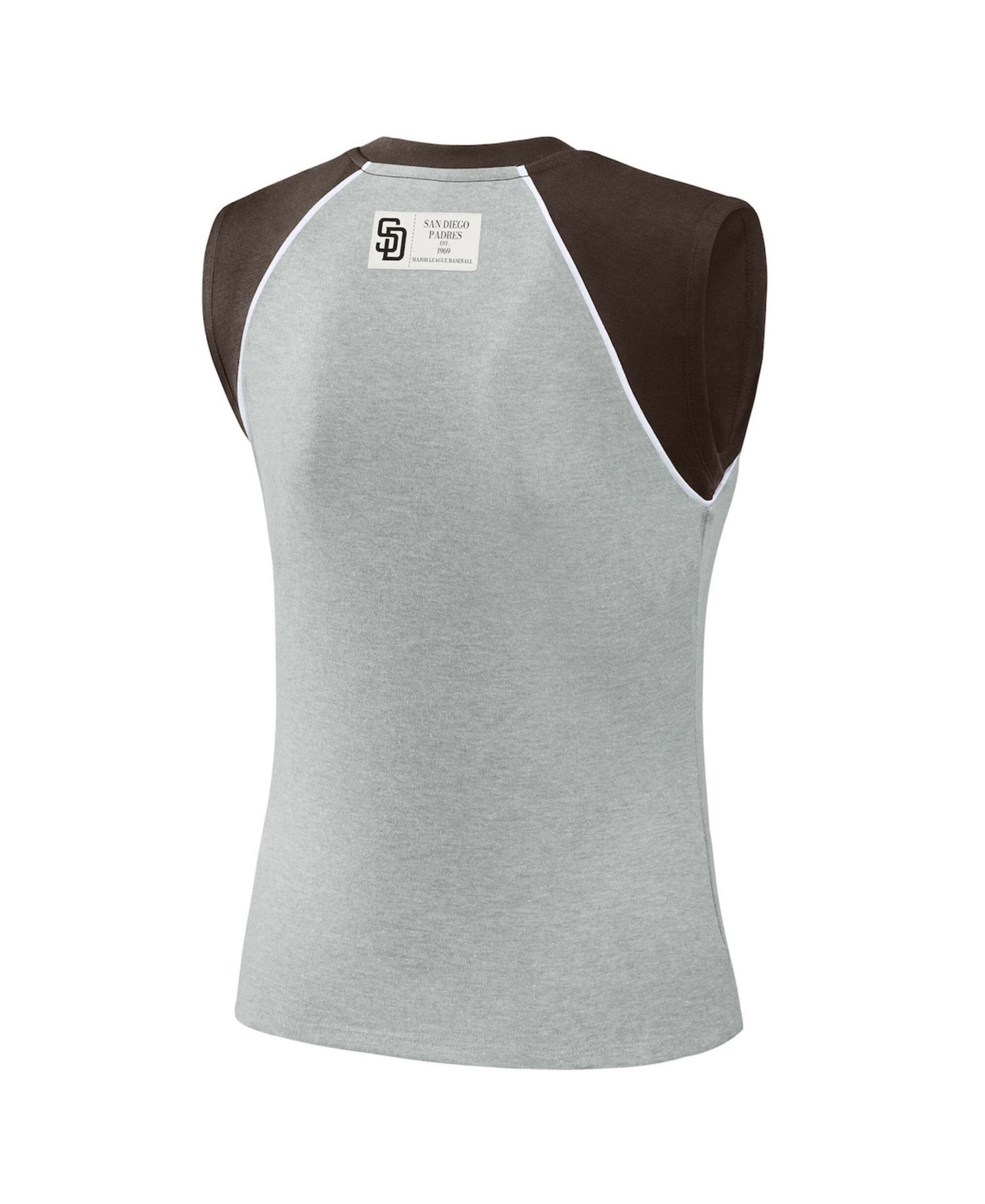 Women's Heather Gray San Diego Padres Cropped Raglan Tank Top