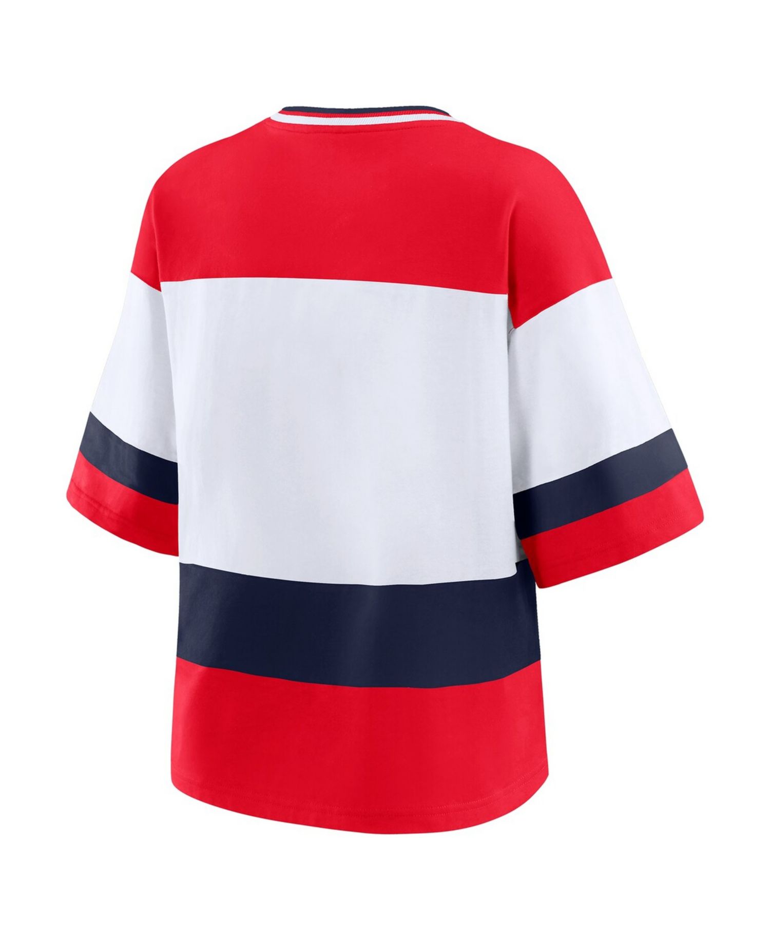 Women's Red/White Washington Capitals Jersey Style T-Shirt