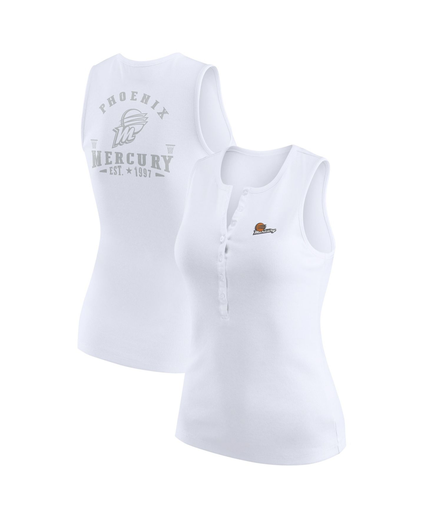 Женский топ WEAR by Erin Andrews White Phoenix Mercury Rib-Knit Henley — фото 1