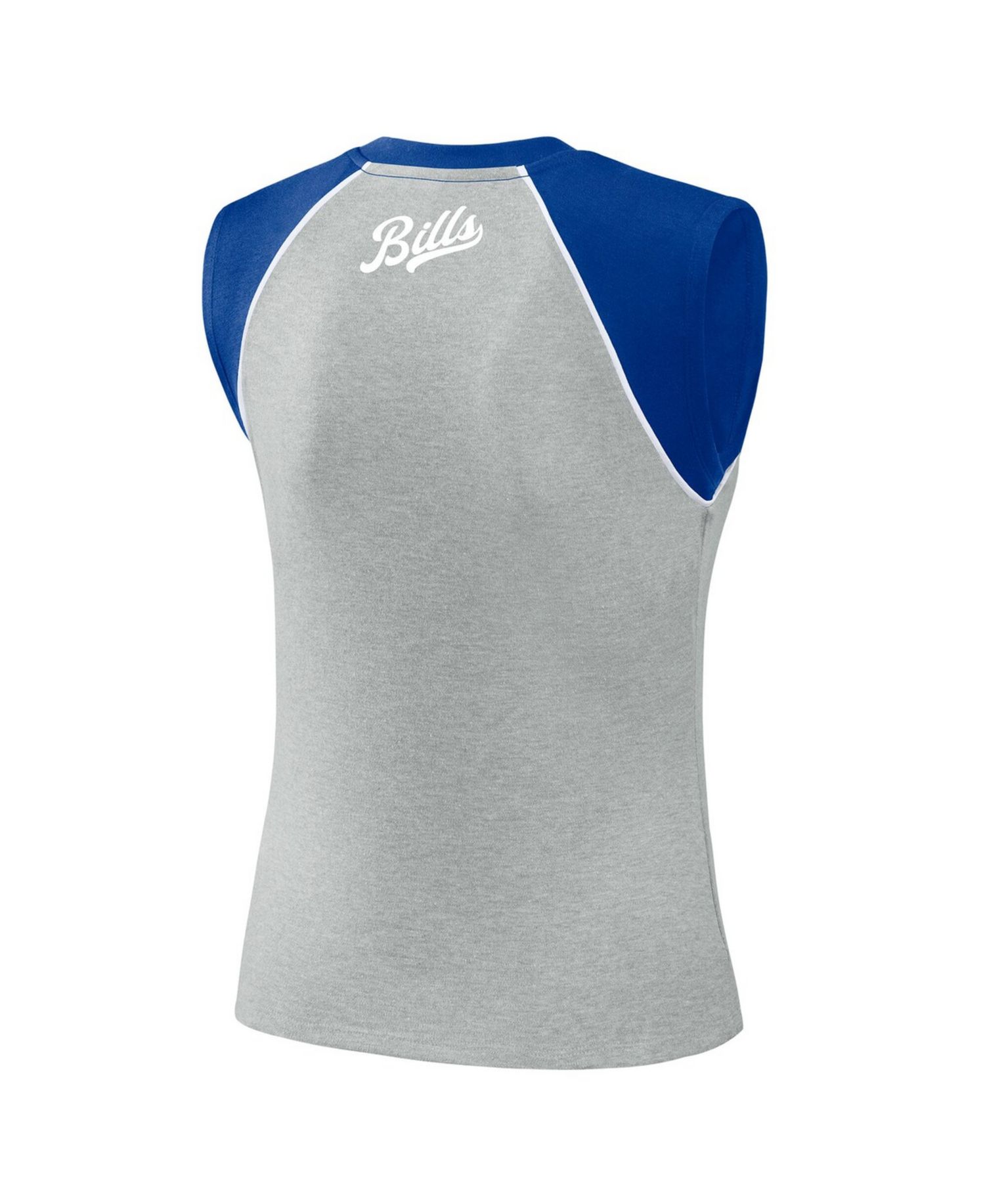 Women's Gray Buffalo Bills Cropped Raglan Tank Top